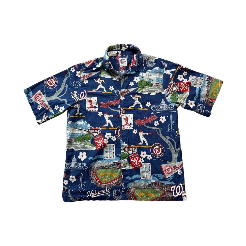 ALOHA BASEBALL by REYN SPOONER, Washington Nationals Baseball shirt, Hawaiian, M